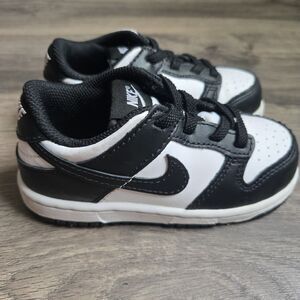 Nike Dunk Low Panda Black White Toddler Shoes CW1589-100 Size 8C Sneakers Kids
